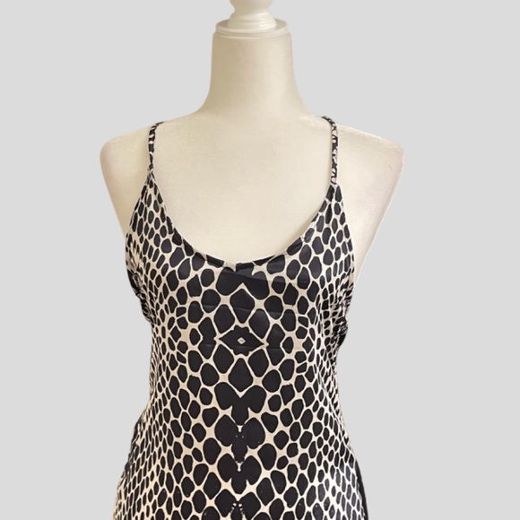 Snakeskin Print Maxi Slip Dress Racerback Size Small/Medium - Picture 3 of 7